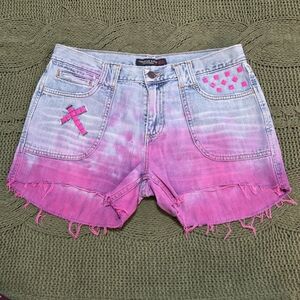 American Eagle Vintage Cut-off Jean Shorts Custom Tie-dyed Pink